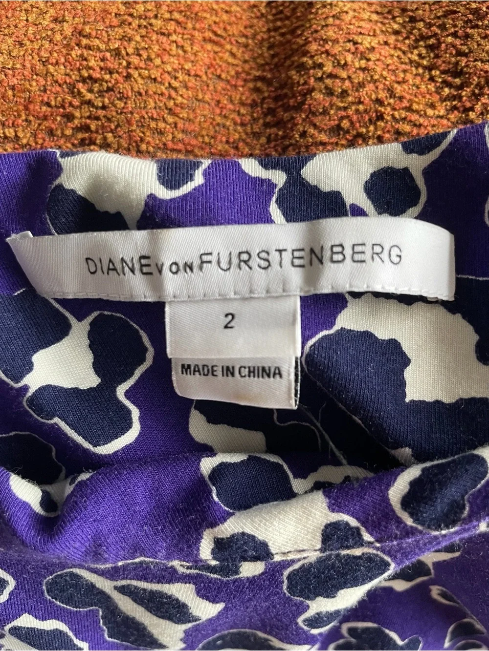Diane von Furstenberg Zoe Purple Leopard Animal Print Dress Size US 2